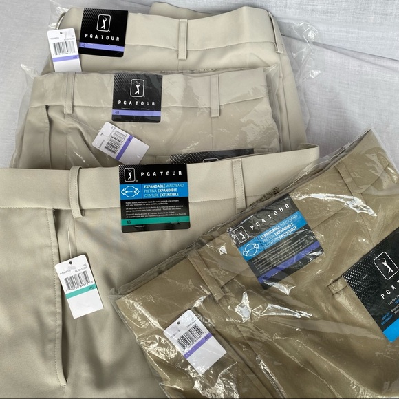 PGA Tour Big & Tall Mens Performance Shorts in Chinchilla & Sliver Cloud W- 48 - Picture 11 of 11